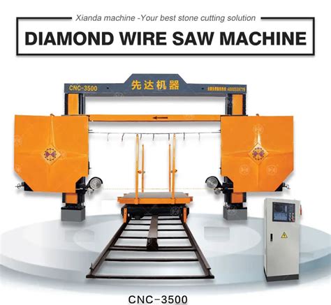 Stationary Diamond Wire Saw Cutting Stone Granite Marble Block Single Wire Profiling Dressing ...