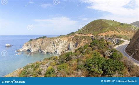 Aerial View of Bixby Bridge in Big Sur, California Stock Image - Image of beautiful, ocean ...