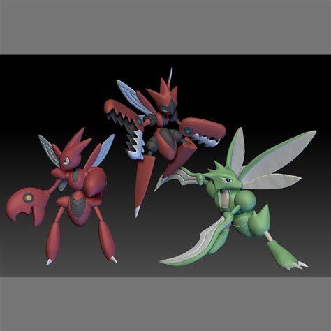 STL file Pokemon Scyther Scizor Mega Evolution・Model to download and 3D ...