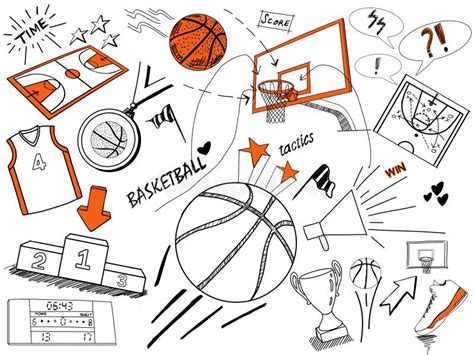 Basketball doodles stock illustration. Illustration of basket - 71150287