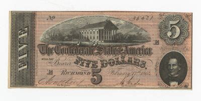 "5 dollar bill, Confederate States of America" by Confederate States of ...