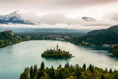 A photo gallery with landscape photos of Lake Bled in Slovenia