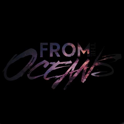 the words from oceans are painted in purple and black