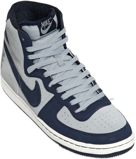 Nike Terminator Vintage High Top Sneakers in Blue for Men (GREY/NAVY ...