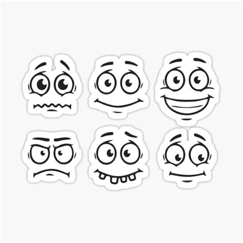 "Funny Mood Cartoon faces" Sticker by carlarmes | Redbubble