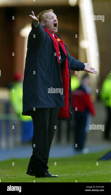 Rangers manager alex mcleish shouts instructions to his team hi-res ...