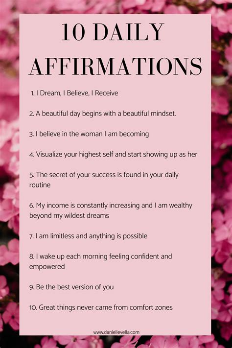 10 Positive Daily Affirmations - Create the life you dream of ...