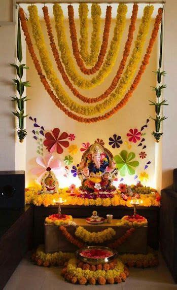 27 Best Trending Ganesh Chaturthi Decoration Ideas for home | Ganapati ...