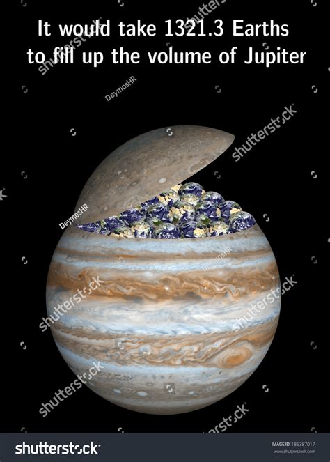 Volume Jupiter Compared Volume Planet Earth Stock Illustration ...