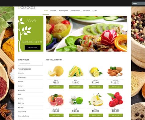 Food Ecommerce Website Template Free Download - Printable Templates