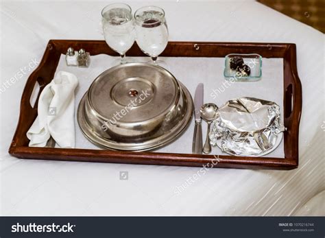 Room Service Tray On Bed Hotel Stock Photo 1070216744 | Shutterstock