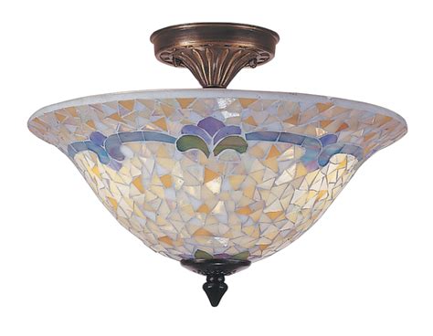 Dale Tiffany TM100553 Johana Mosaic Semi-Flush Mount Ceiling Light Fixture