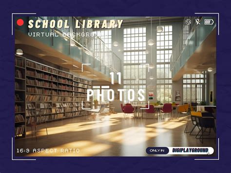 School Library Zoom Backgrounds Library Streaming - Etsy