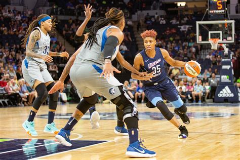 Angel McCoughtry (35) drives towards the basket as she's g… | Flickr