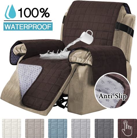 Amazon.com: 100% Waterproof Recliner Covers Velvet Slip Resistant Recliner Sofa Slipcover Seat ...