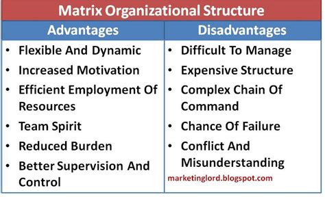 Advantages And Disadvantages Of Matrix Organization - Business-Marketing