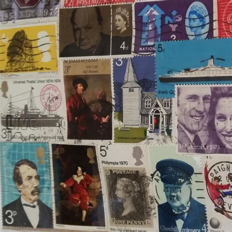 London England GB Great Britain British UK Stamp (300 Stamps All Different) Collection Souvenir ...