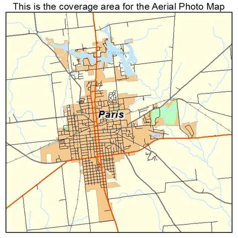 Aerial Photography Map of Paris, IL Illinois