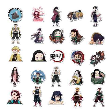 Anime Cartoon Stickers Demon-Slayer Stickers Waterproof Vinyl Stickers ...