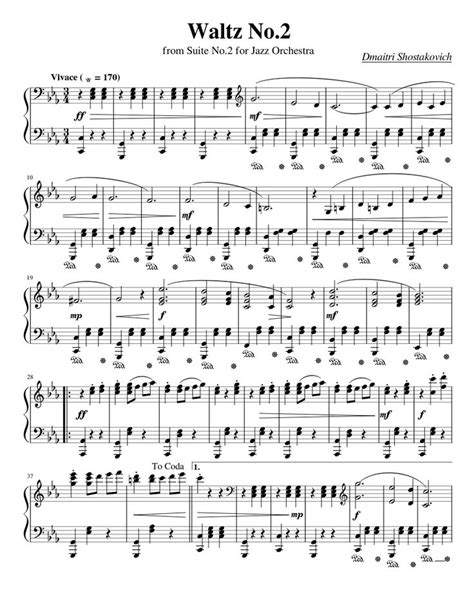 Download and print in PDF or MIDI free sheet music for Waltz No. 2 by Dmitri Shostakovich ...