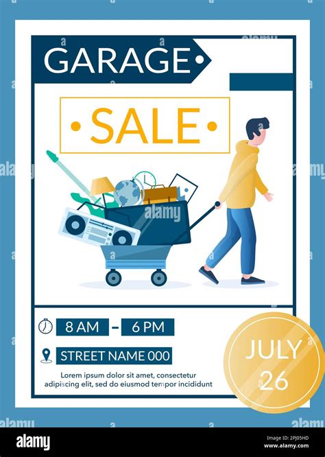 Garage sale advertisement vector banner design template Stock Vector Image & Art - Alamy