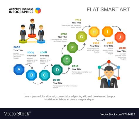 Ten years timeline slide template Royalty Free Vector Image