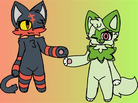 Anthro Litten and Sprigatito! (Pokemon Starters) by Echolepzy on DeviantArt