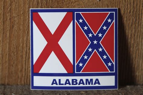 Alabama Confederate Battle Flag Combo Sticker | AL Rebel Flag