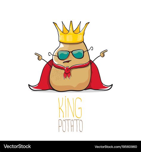 Funny cartoon cool cute brown smiling king Vector Image