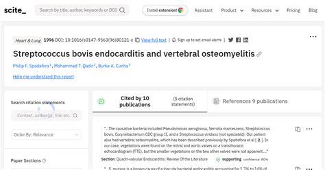 Streptococcus bovis endocarditis and vertebral osteomyelitis - [scite ...