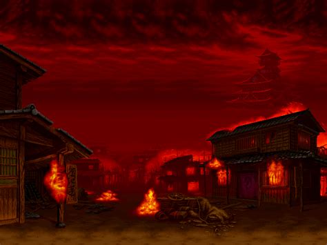 Samurai Shodown 4 Mugen Stage release Burning Village Stage for 1.0 and 1.1