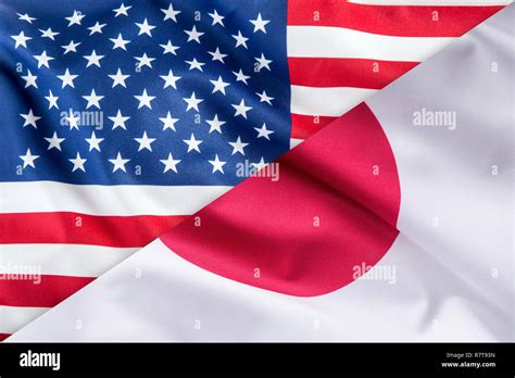 Flags of United states of america and japan flag together Stock Photo - Alamy