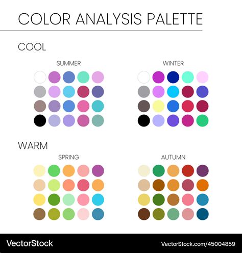 Seasonal color analysis palette with best colors Vector Image