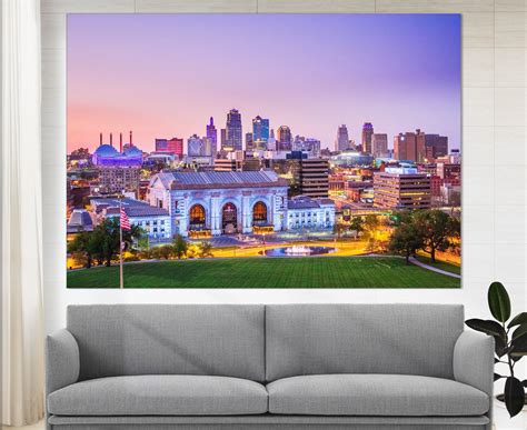 Kansas City Skyline Kansas City Canvas Art Missouri Canvas - Etsy