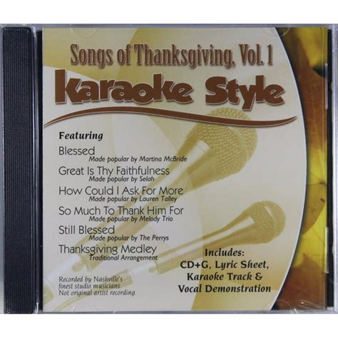 Songs of Thanksgiving Volume 1 Daywind Christian Karaoke Style NEW CD+G 6 Songs - Walmart.com ...