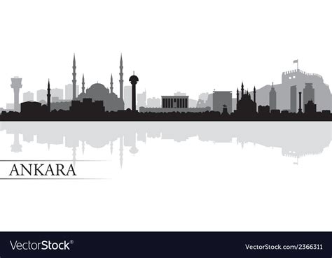 Ankara city skyline silhouette background Vector Image