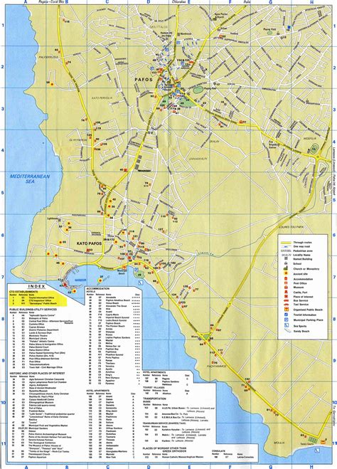 Paphos Tourist Map - Paphos Cyprus • mappery