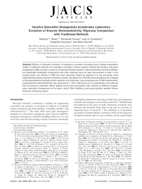 (PDF) Iterative Saturation Mutagenesis Accelerates Laboratory Evolution of Enzyme ...