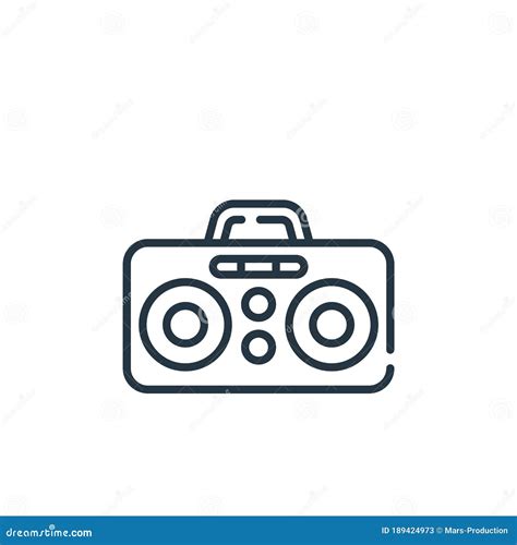 Boombox Vector Icon Isolated on White Background. Outline, Thin Line ...