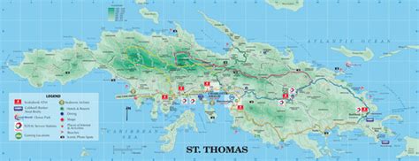 Large detailed road and tourist map of St. Thomas U.S. Virgin Islands ...