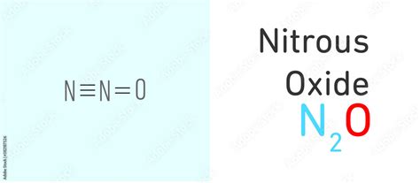 Nitrous Oxide (N2O) gas molecule. Stick model. Structural Chemical ...