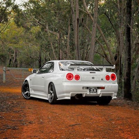 White #R34 Nissan Skyline