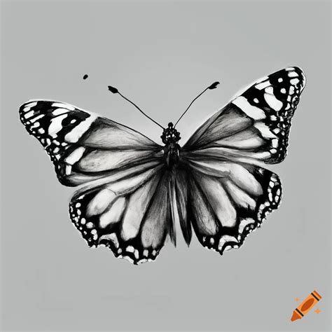 Realistic drawing of a butterfly on Craiyon