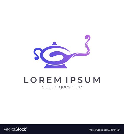 Genie in lamp logo Royalty Free Vector Image - VectorStock