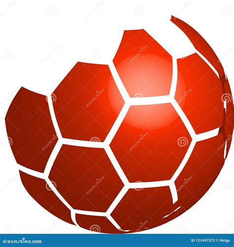 Vector Of Red 3D Football Logo Isolated On White Background Stock ...