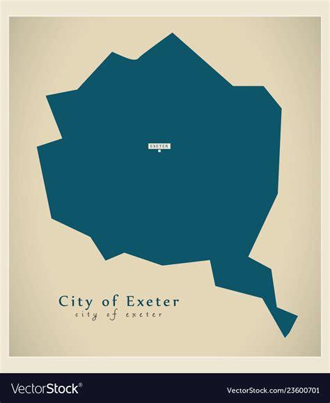 Modern map - city of exeter district uk Royalty Free Vector