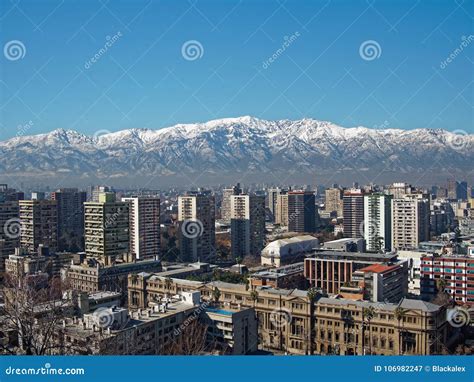 Santiago De Chile Skyline Aerial View Stock Image - Image of landscape ...