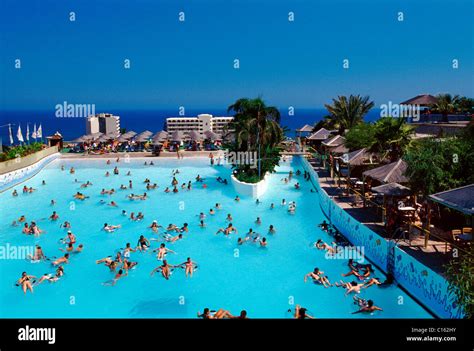 Wave pool in Faliraki Waterpark, Rhodes Town, Dodecanese Islands Stock ...