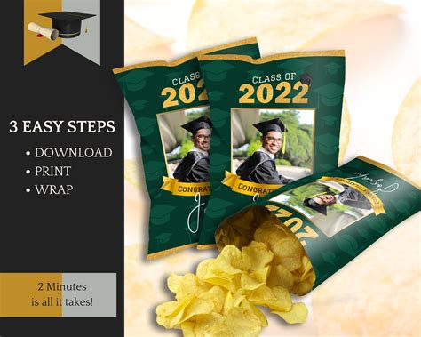 Chip Bag Template Editable Graduation Party Class of 2023 - Etsy