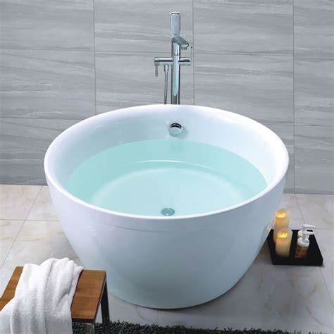 Round Japanese Soaking Tubs, Freestanding Acrylic Bathtub | KOBIA